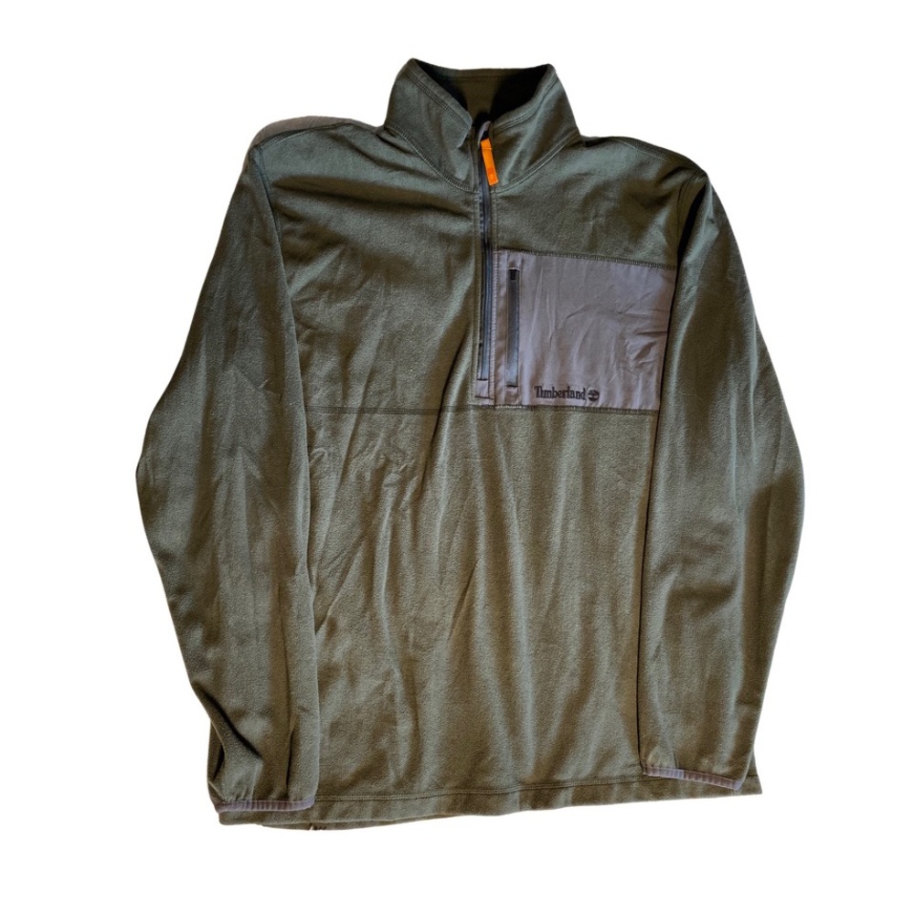 Timberland Micro Fleece Half Zip Pullover Hunter Green  Sweater Mens Size XL